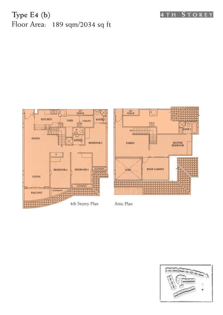 Seletar Springs Condominium floor plan 2,239 sqft Type E4 (b) 4th