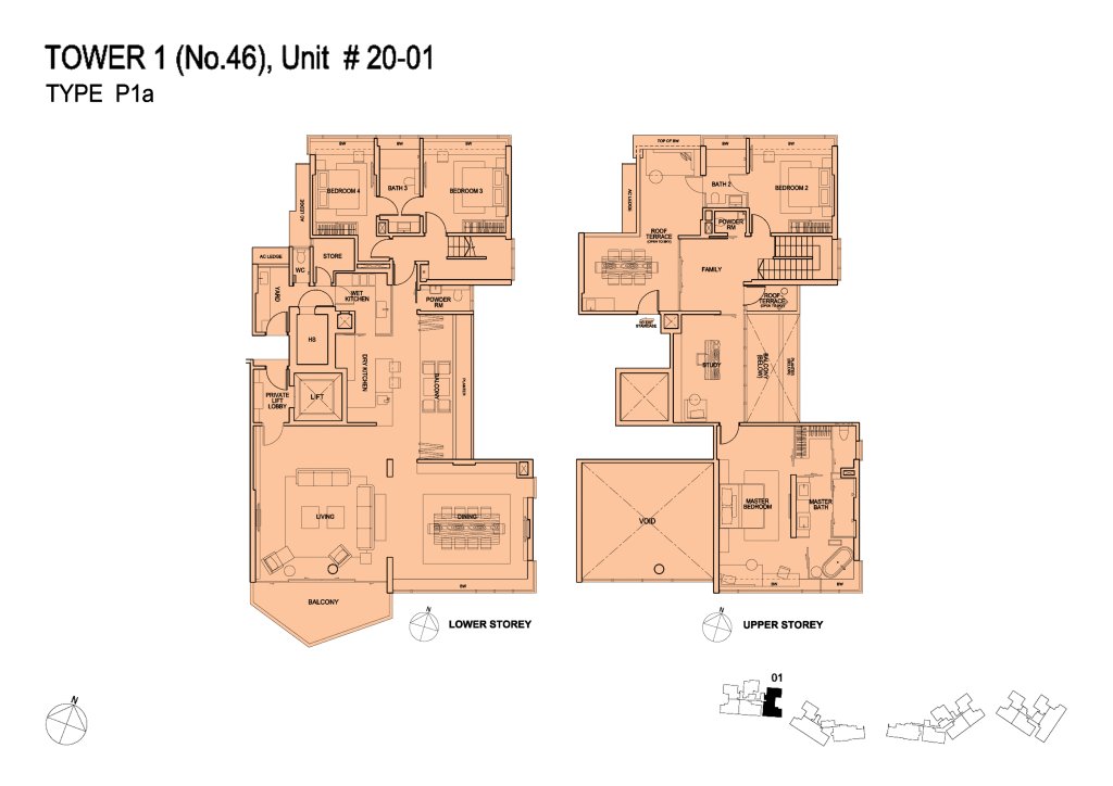 Silversea floor plan Type P1a, 4564 sqft, Marine Parade, Singapore