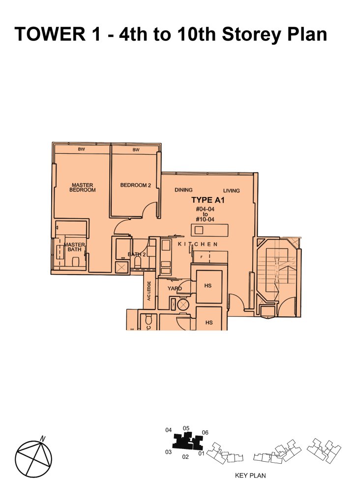 Silversea floor plan Type A1, 980 sqft, Marine Parade, Singapore