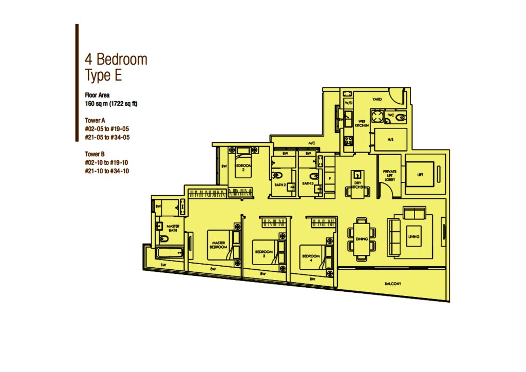 Soleil @ Sinaran floor plan 1,722 sqft Type E