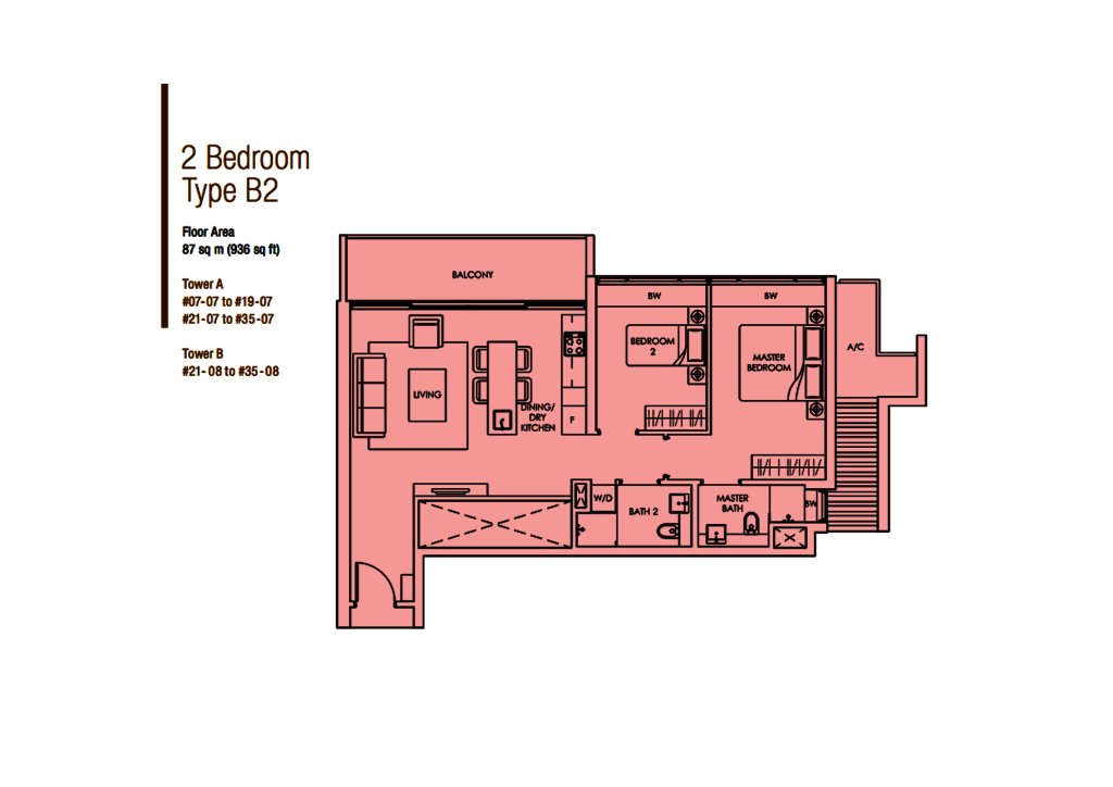 Soleil @ Sinaran floor plan 936 sqft Type B2