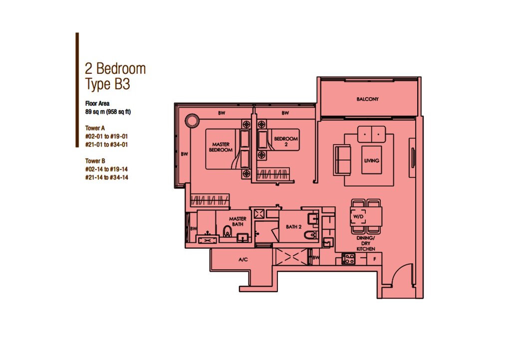 Soleil @ Sinaran floor plan 958 sqft Type B3