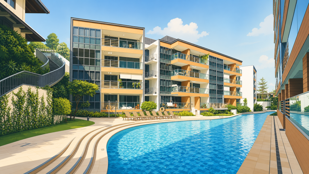 Sophia Hills long pool between the blocks