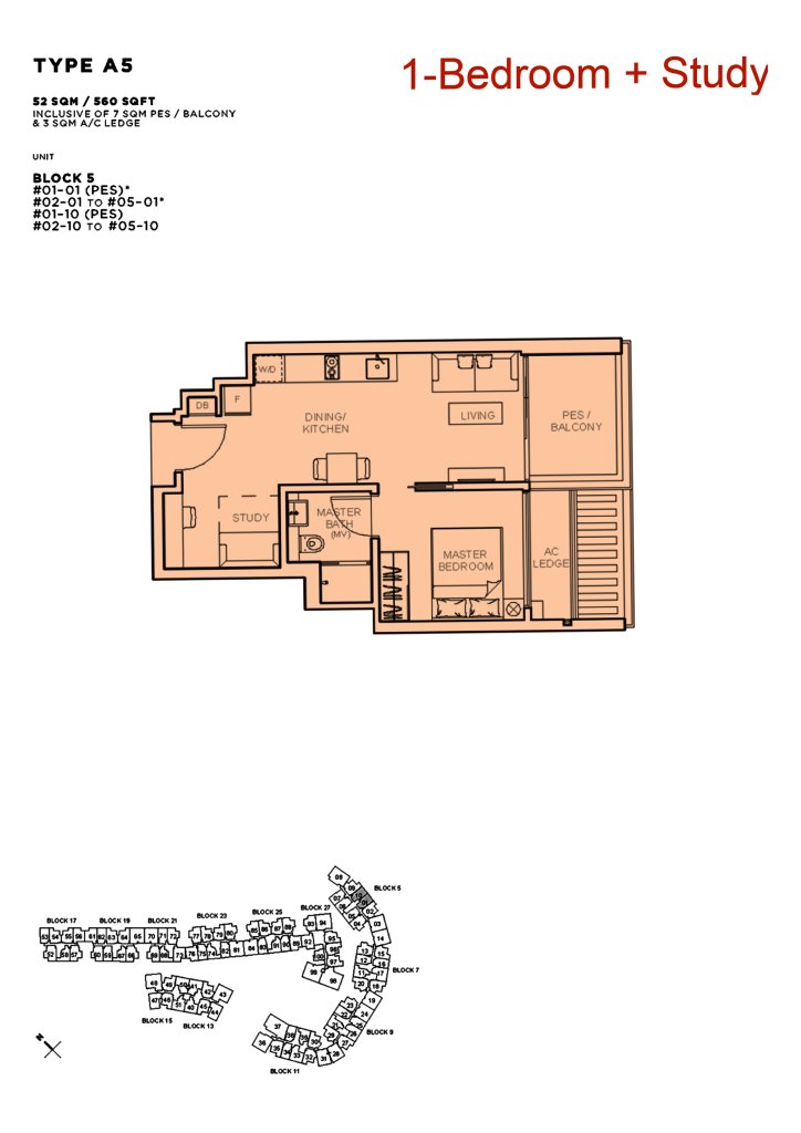 Sophia Hills floor plan 560 sqft Type A5