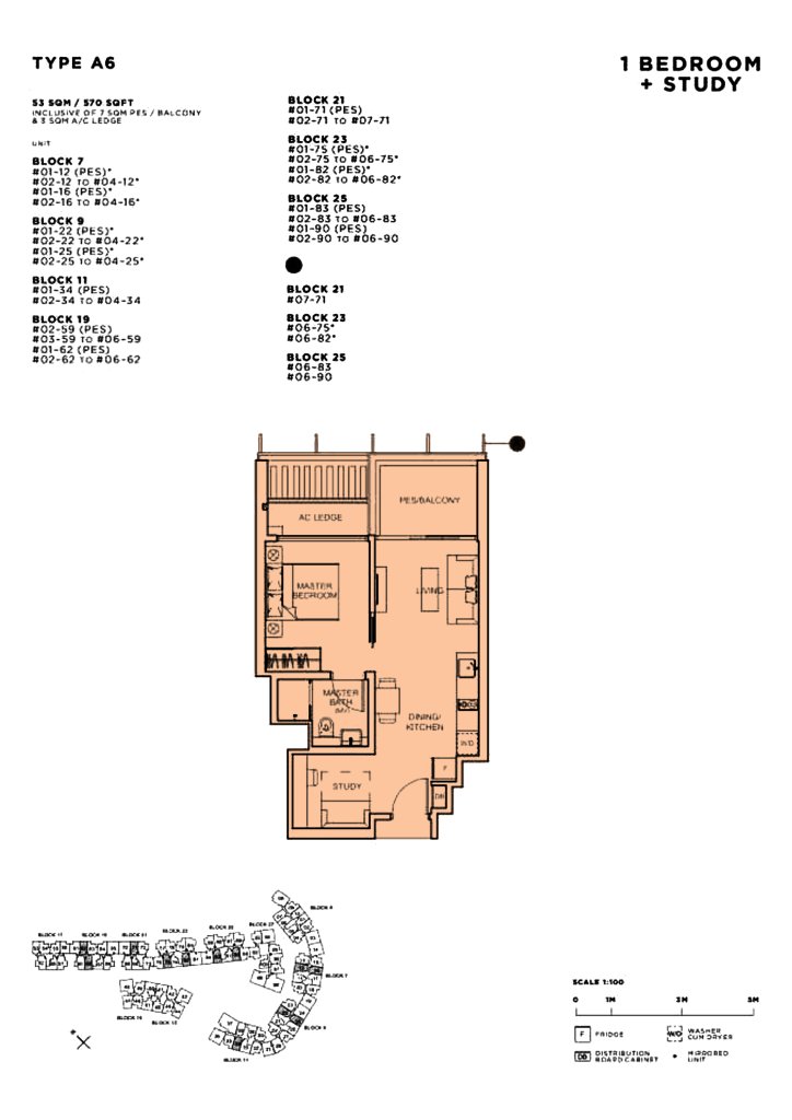 Sophia Hills floor plan 570 sqft Type A6