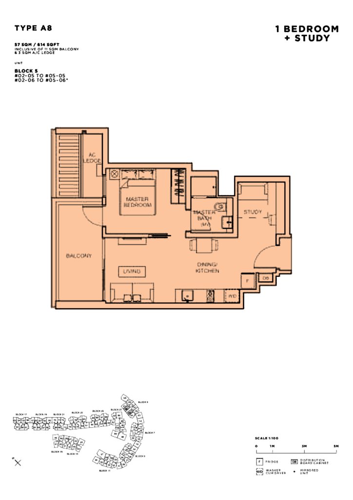 Sophia Hills floor plan 614 sqft Type A8
