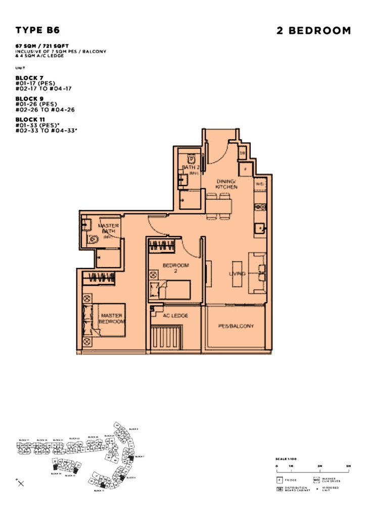 Sophia Hills floor plan 721 sqft Type B6