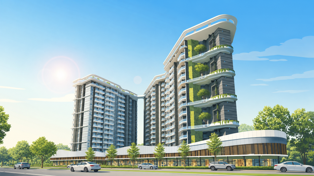 Stars of Kovan tower exterior above the retail podium