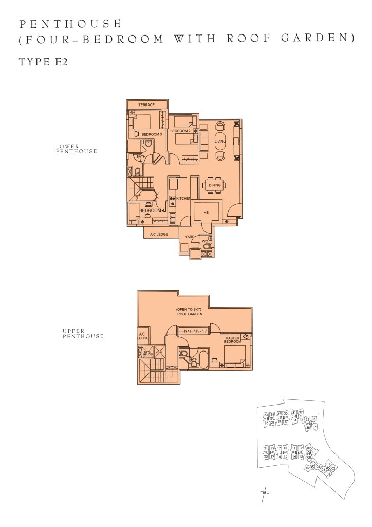 Sunglade floor plan Type E2, 1776 sqft, Serangoon, Singapore
