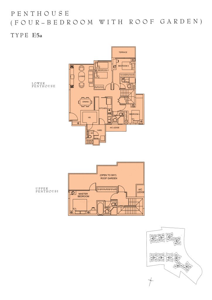 Sunglade floor plan Type E5a, 1819 sqft, Serangoon, Singapore
