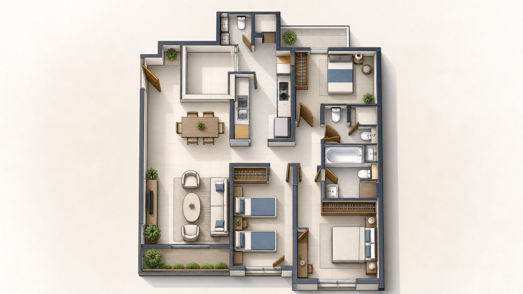 Sunglade illustrated unit layout, Serangoon, Singapore