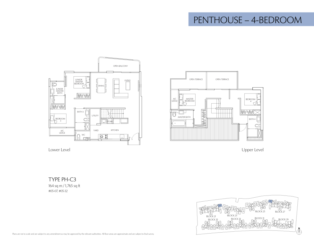 Terrasse floor plan Type PH-C3, 1765 sqft, Hougang, Singapore