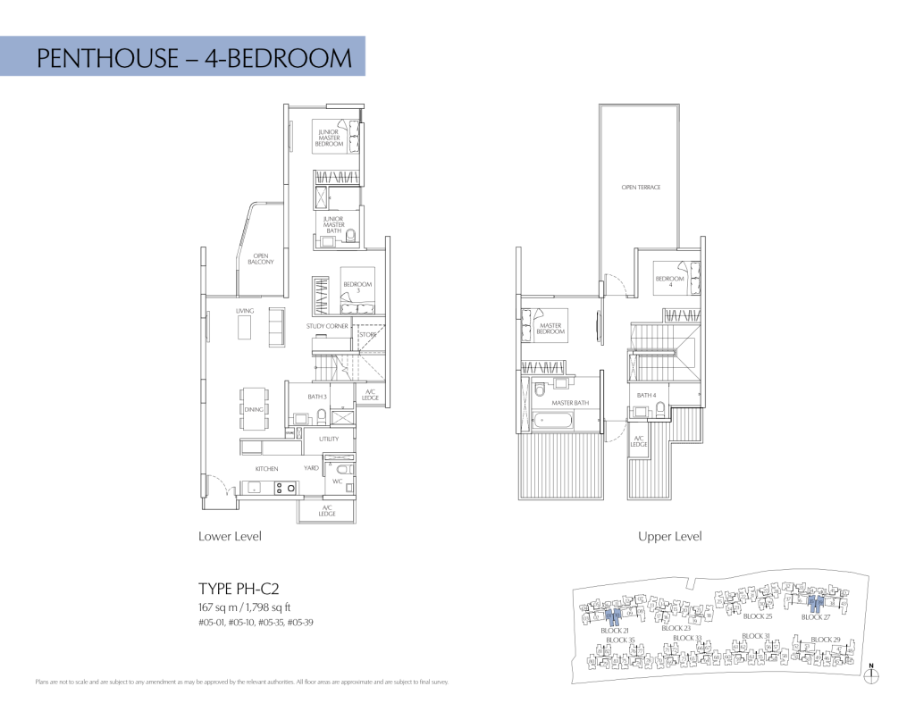 Terrasse floor plan Type PH-C2, 1798 sqft, Hougang, Singapore
