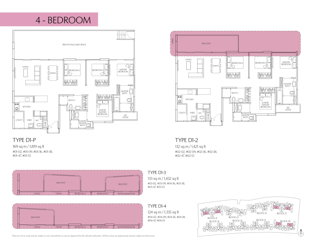Terrasse floor plan Type D1-P, 1819 sqft, Hougang, Singapore