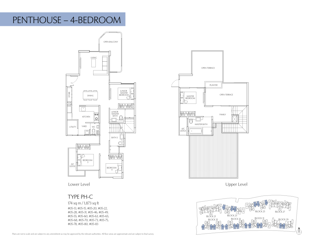 Terrasse floor plan Type PH-C, 1873 sqft, Hougang, Singapore