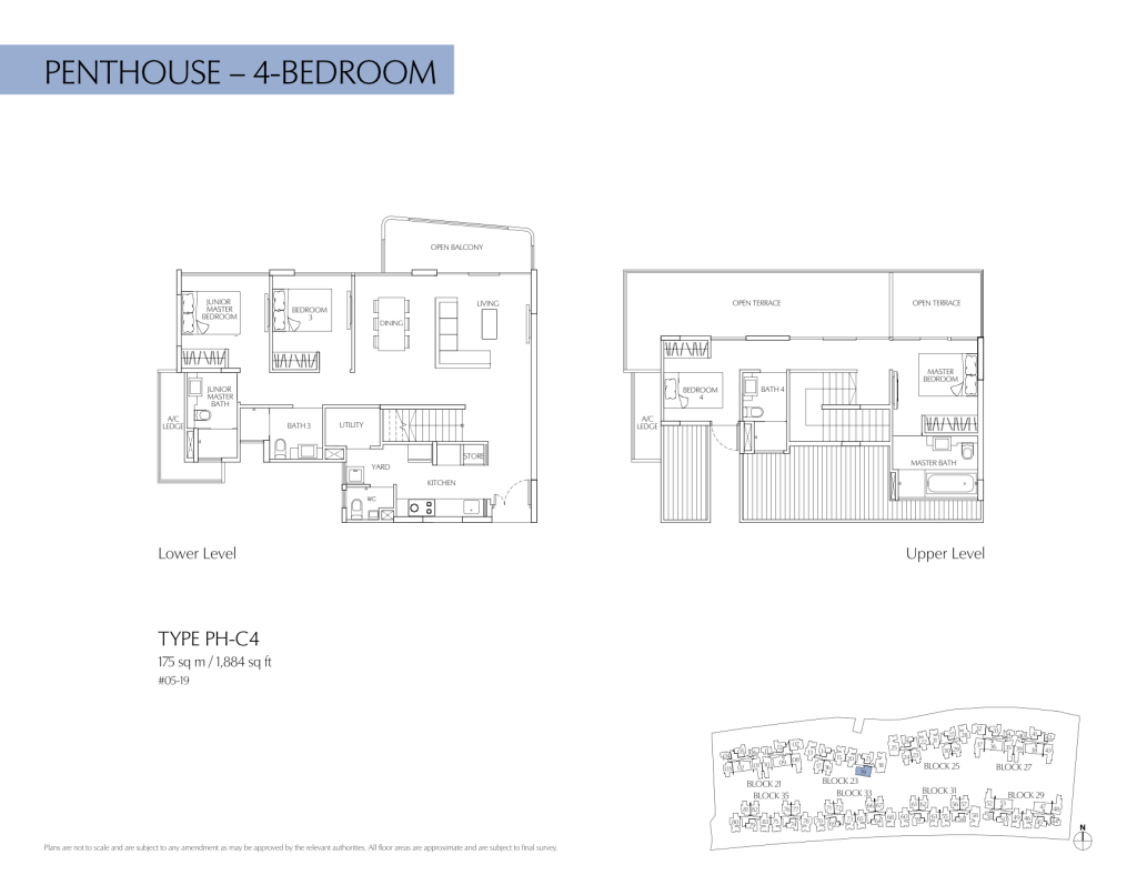 Terrasse floor plan Type PH-C4, 1884 sqft, Hougang, Singapore