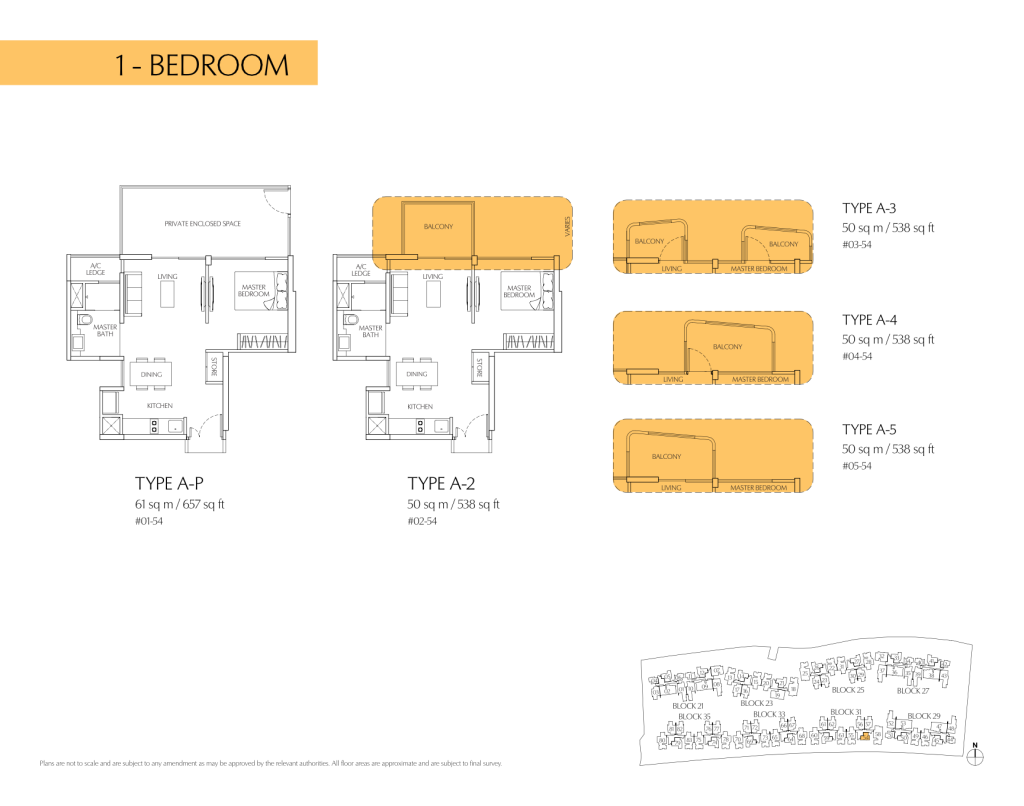 Terrasse floor plan Type A-P, 657 sqft, Hougang, Singapore