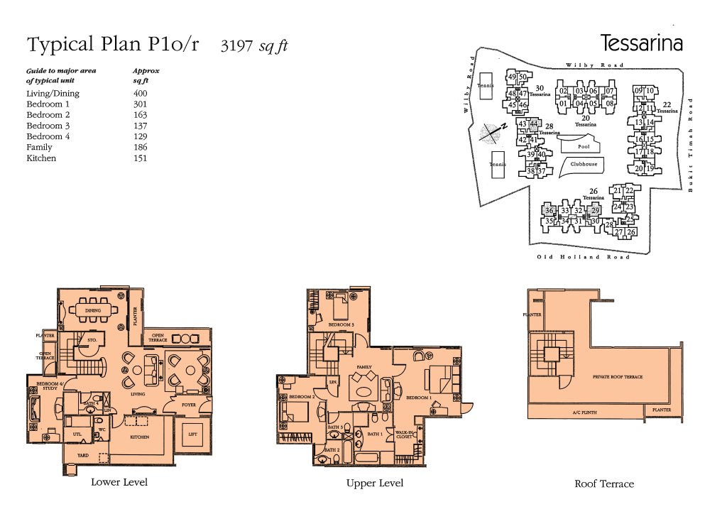The Tessarina floor plan 3,197 sqft Type P1