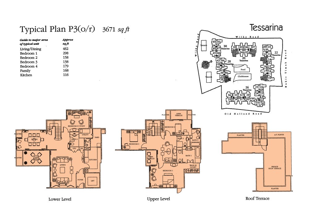 The Tessarina floor plan 3,671 sqft Type P3