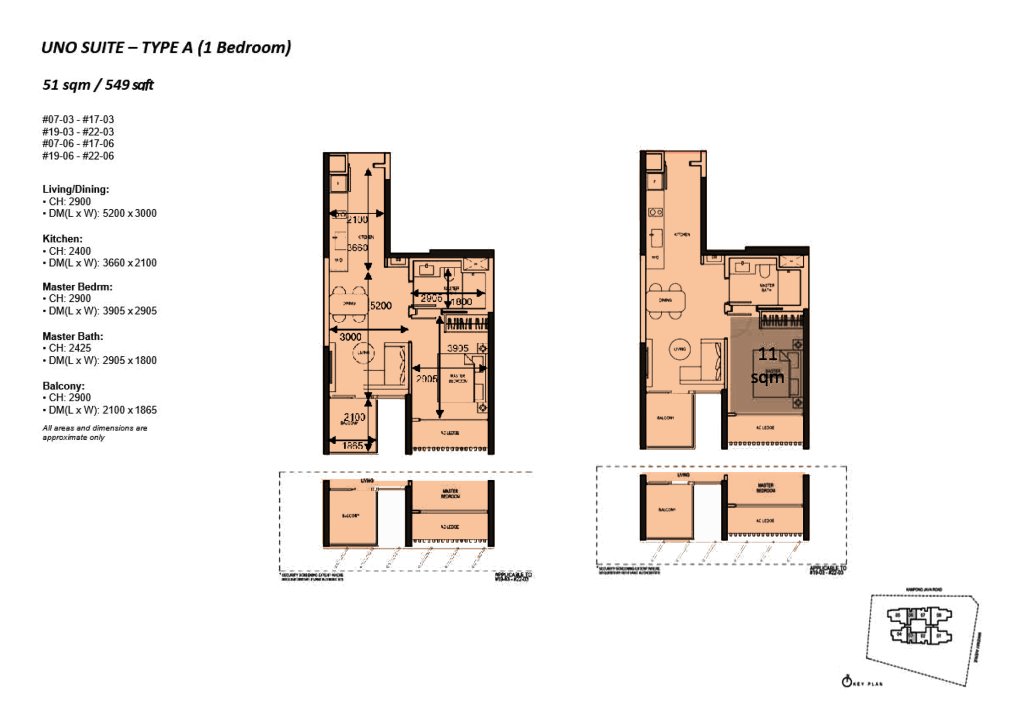 The Atelier floor plan 549 sqft Type A