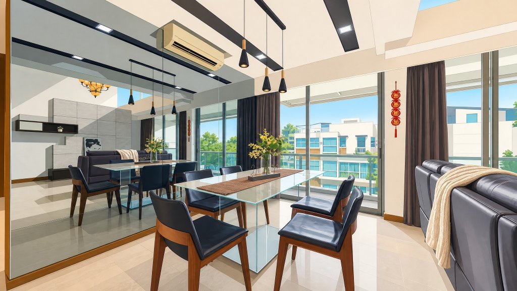 The Calrose dining and living interior