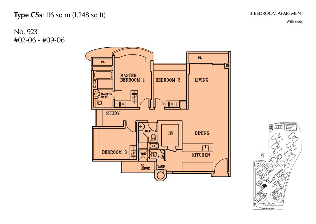 The Cascadia floor plan 1,249 sqft Type C5S