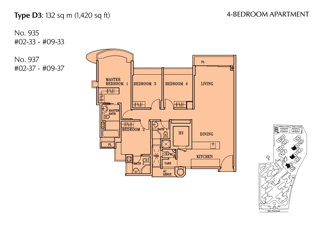 The Cascadia floor plan 1,421 sqft Type D3