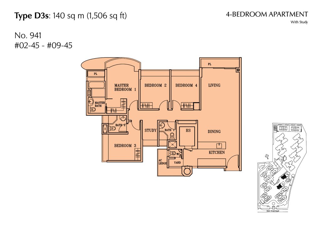 The Cascadia floor plan 1,507 sqft Type D3S