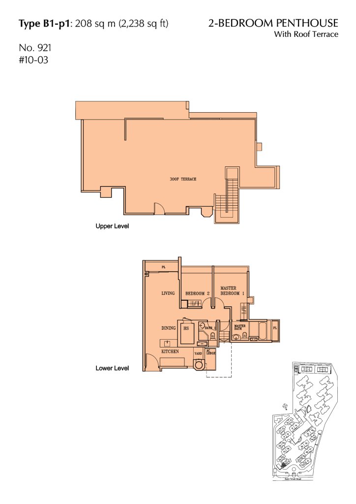 The Cascadia floor plan 2,239 sqft Type B1P