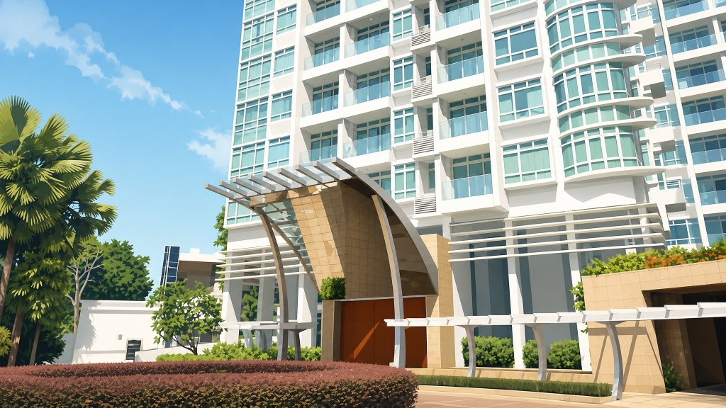 The Cascadia arrival canopy and entrance