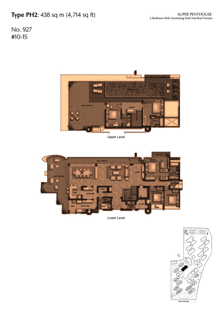 The Cascadia penthouse floor plan 4,715 sqft