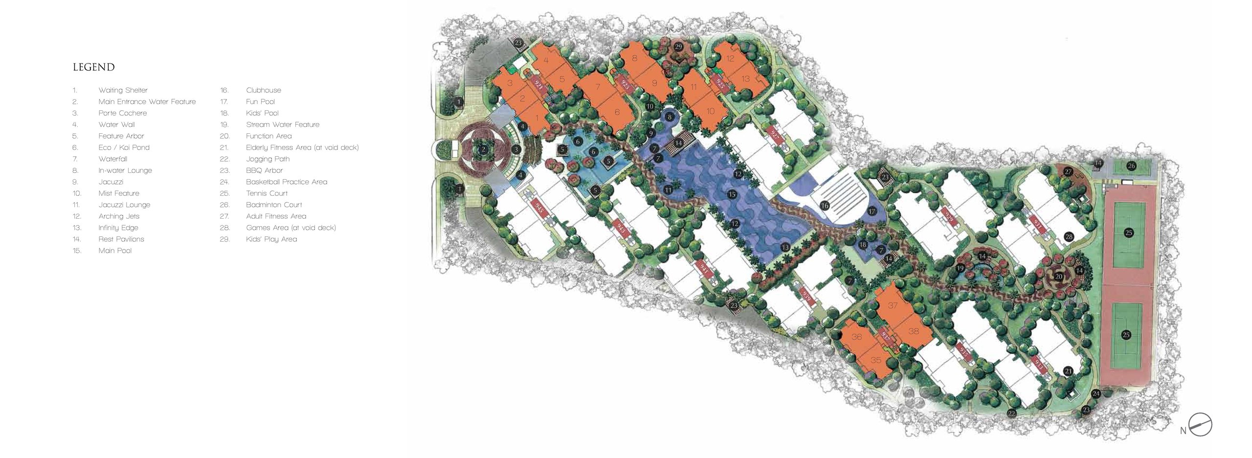 The Cascadia site plan