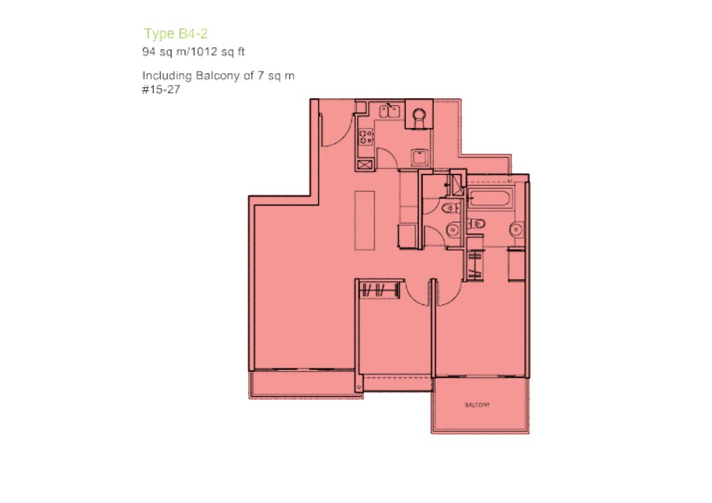 The Centris floor plan 1,012 sqft Type B4-2