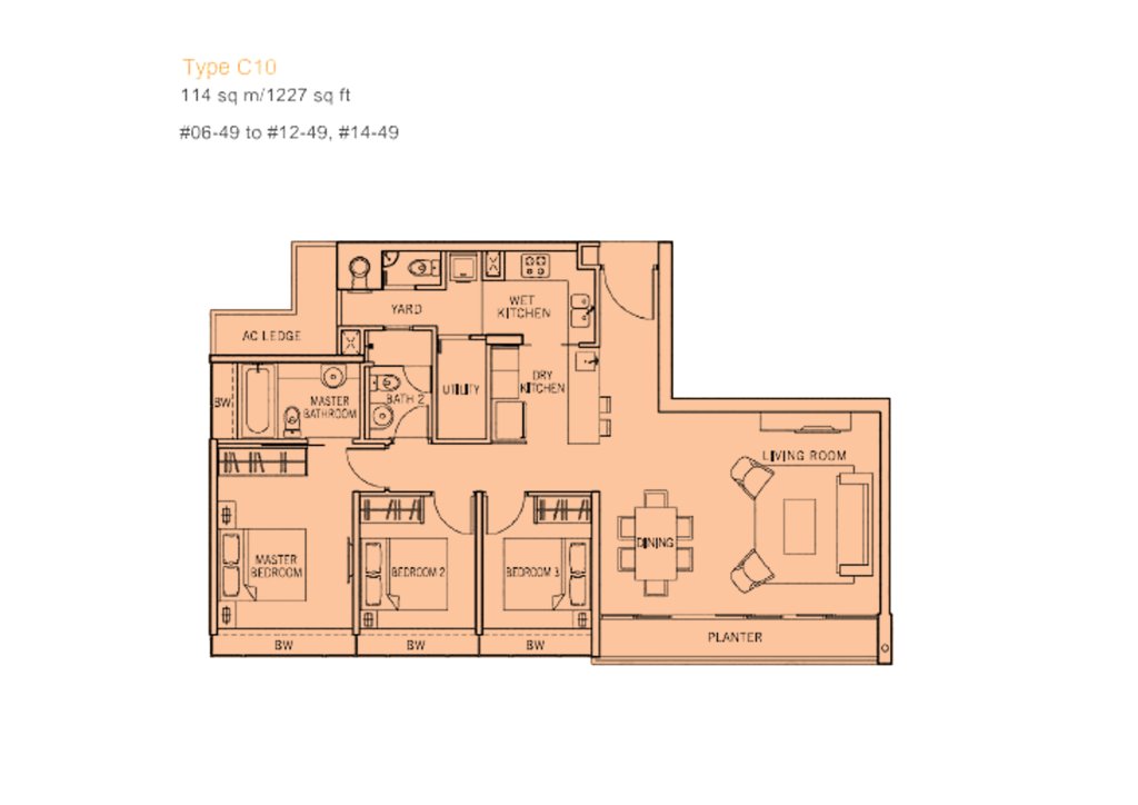 The Centris floor plan 1,227 sqft Type C10