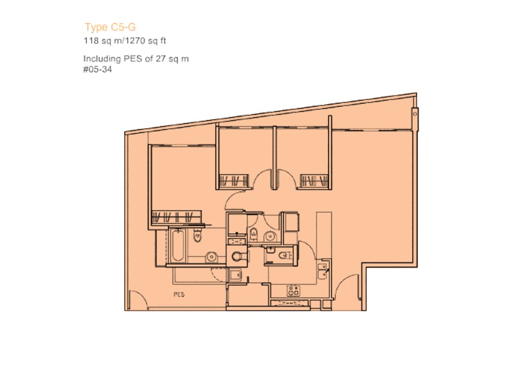 The Centris floor plan 1,270 sqft Type C5-G