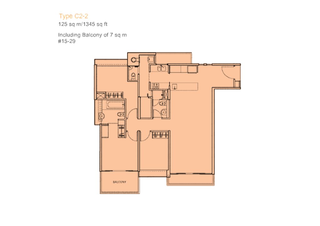 The Centris floor plan 1,345 sqft Type C2-2