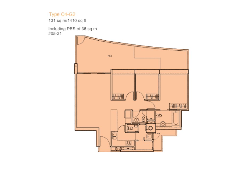 The Centris floor plan 1,410 sqft Type C4-G2