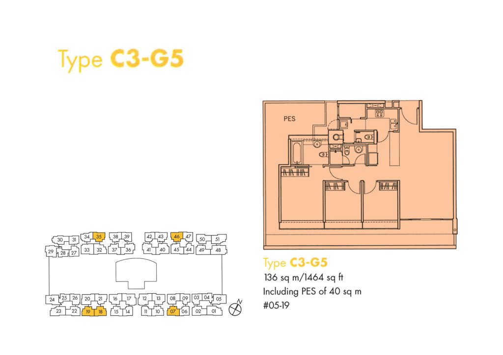 The Centris floor plan 1,464 sqft Type C3-G5