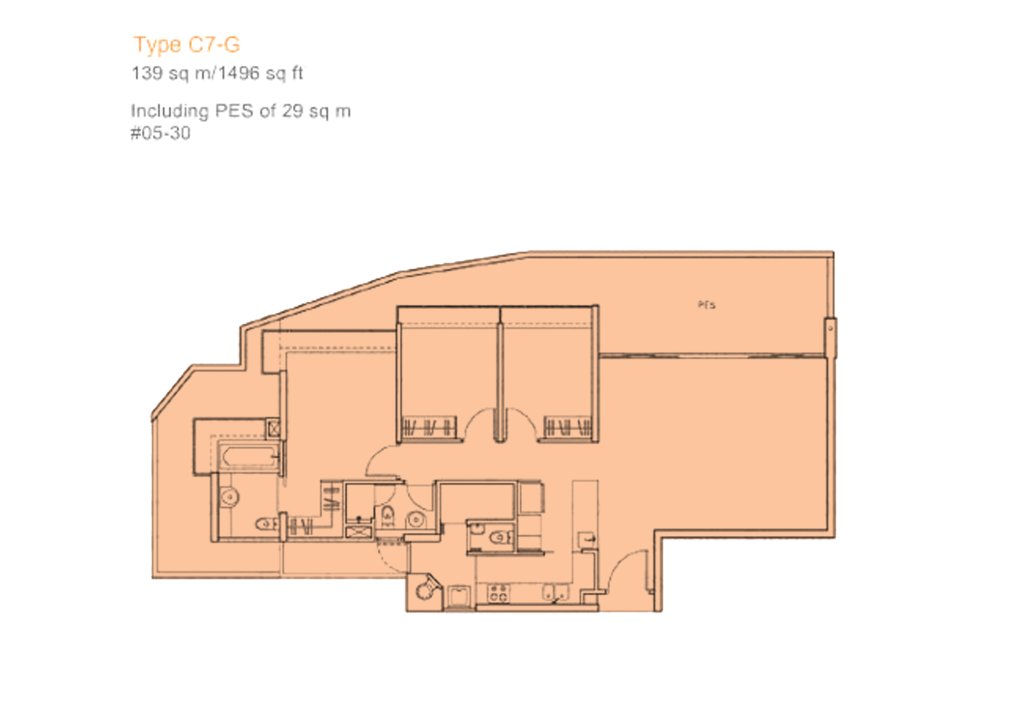 The Centris floor plan 1,496 sqft Type C7-G