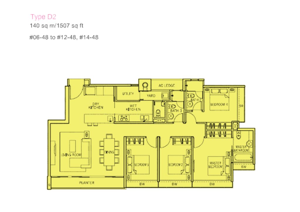 The Centris floor plan 1,507 sqft Type D2