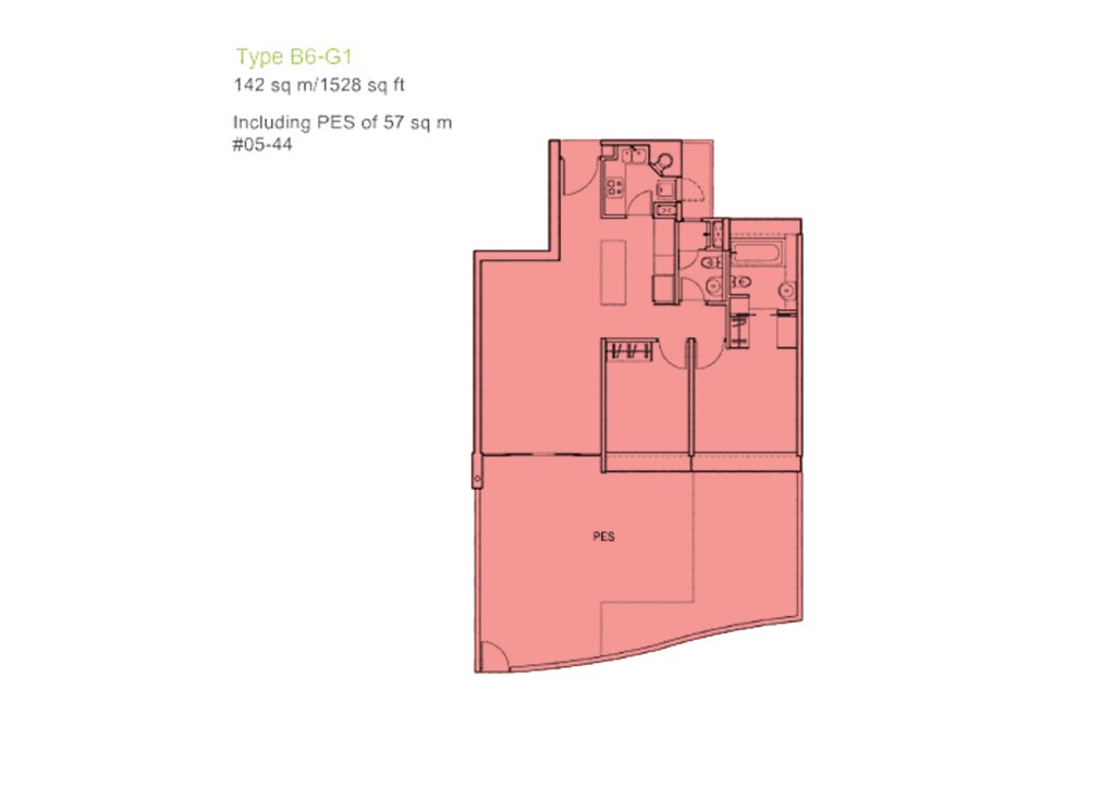The Centris floor plan 1,528 sqft Type B6-G1