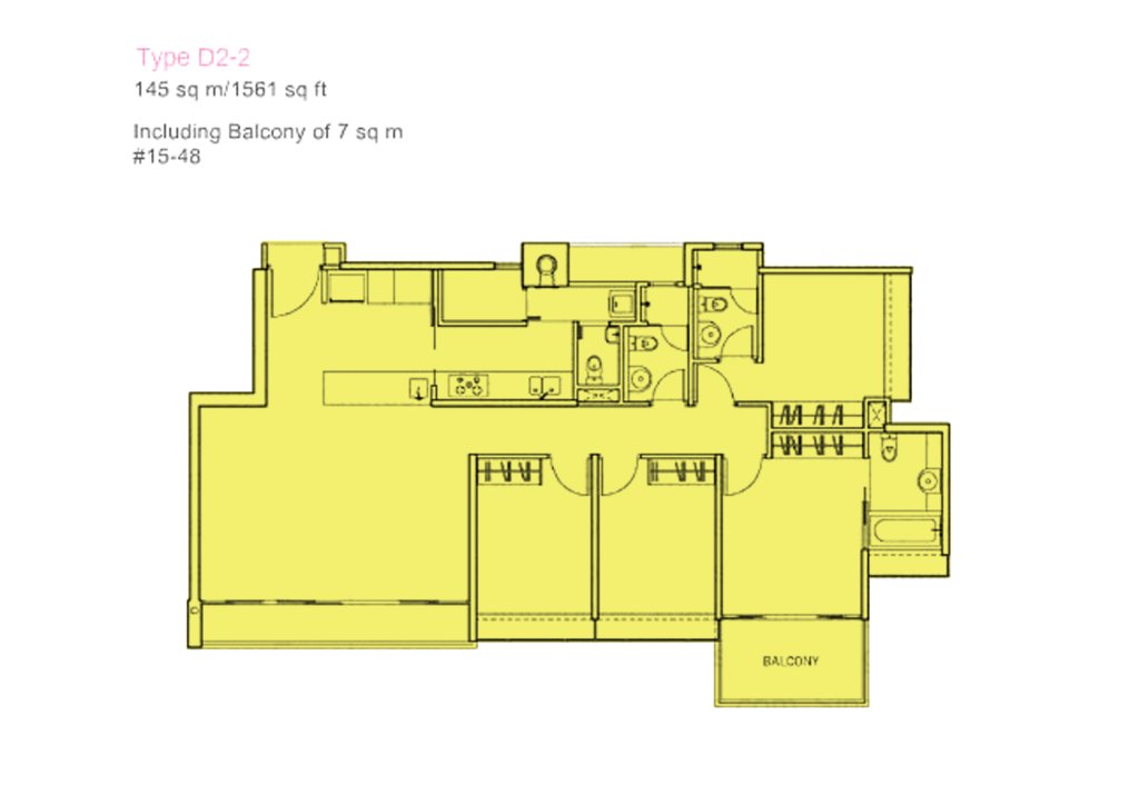 The Centris floor plan 1,561 sqft Type D2-2
