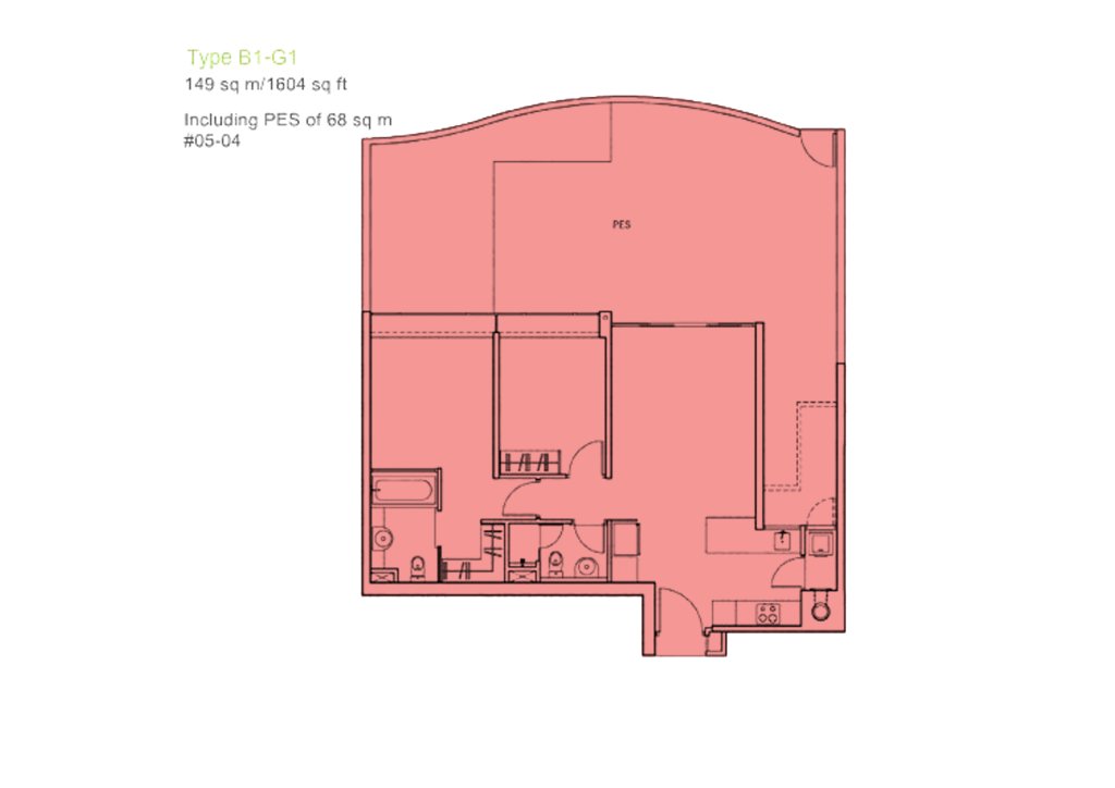 The Centris floor plan 1,604 sqft Type B1-G1