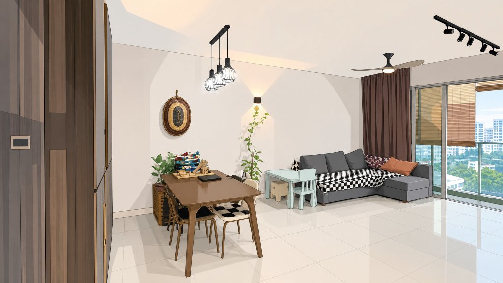 The Centris dining and living interior