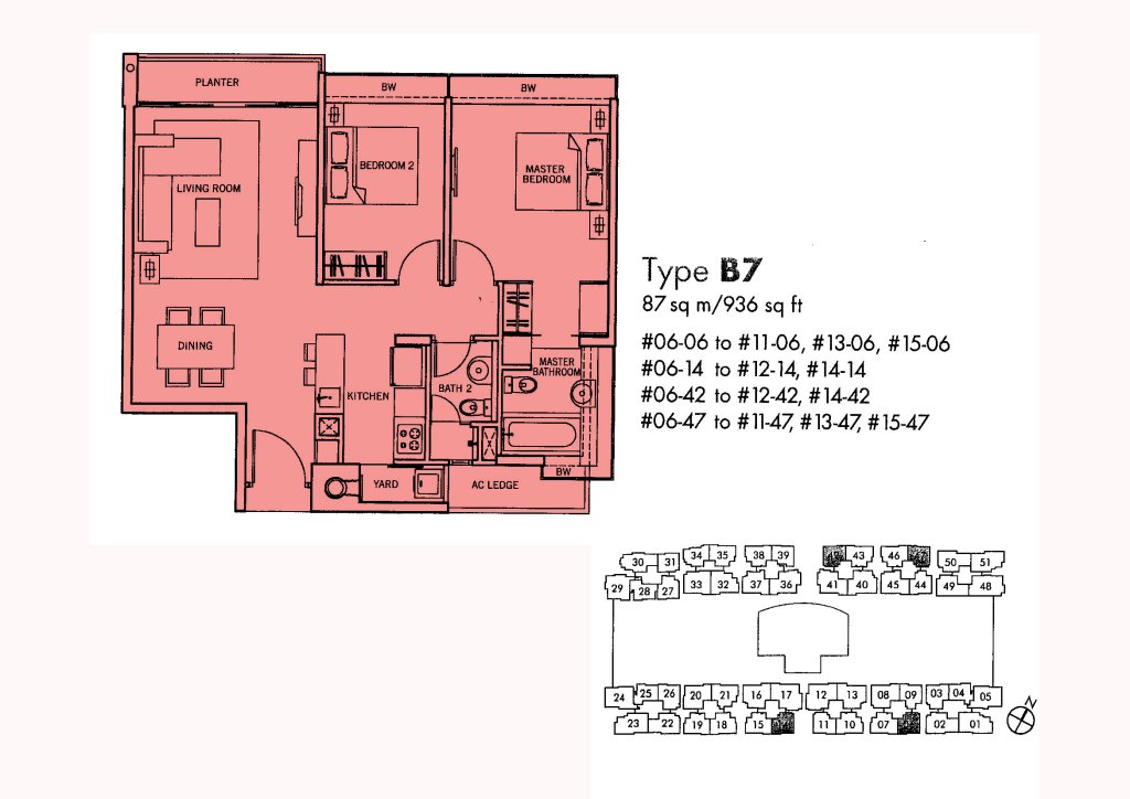 The Centris floor plan 936 sqft Type B7