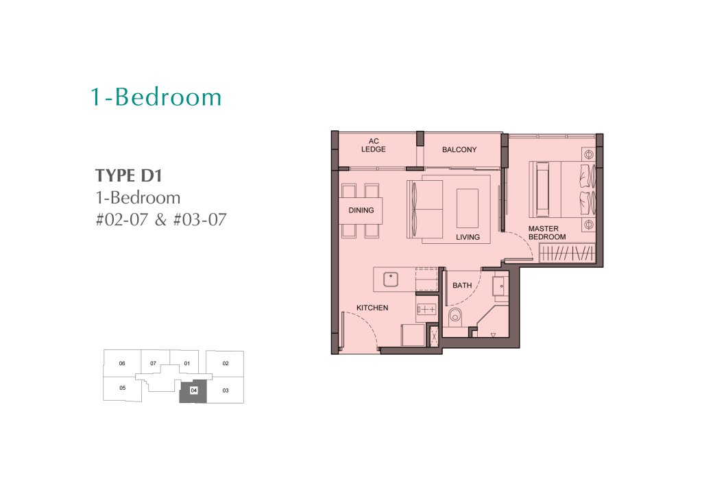 The Enclave . Holland floor plan 431 sqft Type D1