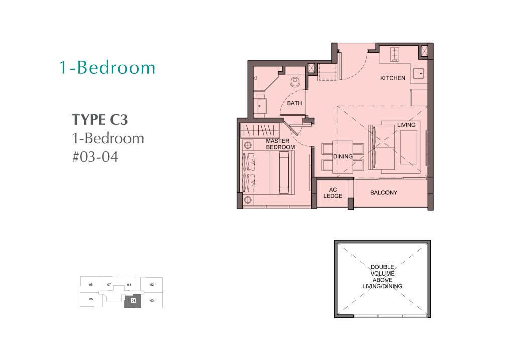 The Enclave . Holland floor plan 506 sqft Type C3