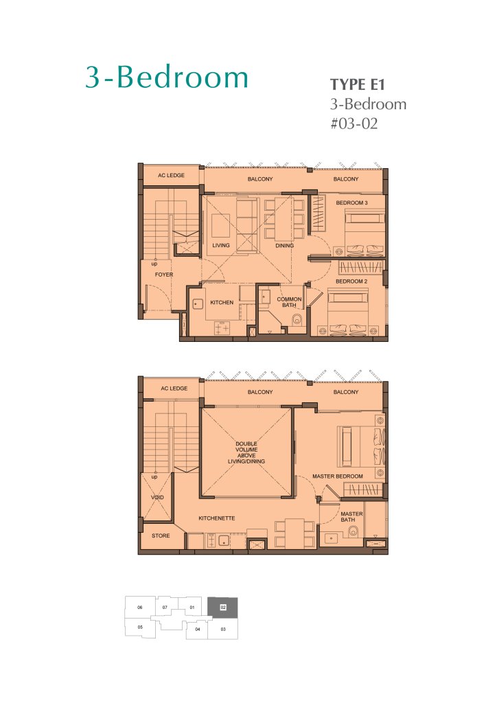 The Enclave . Holland floor plan 549 sqft Type E1