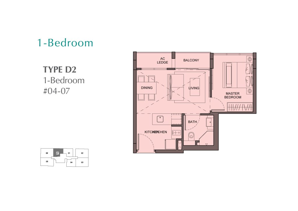The Enclave . Holland floor plan 570 sqft Type D2