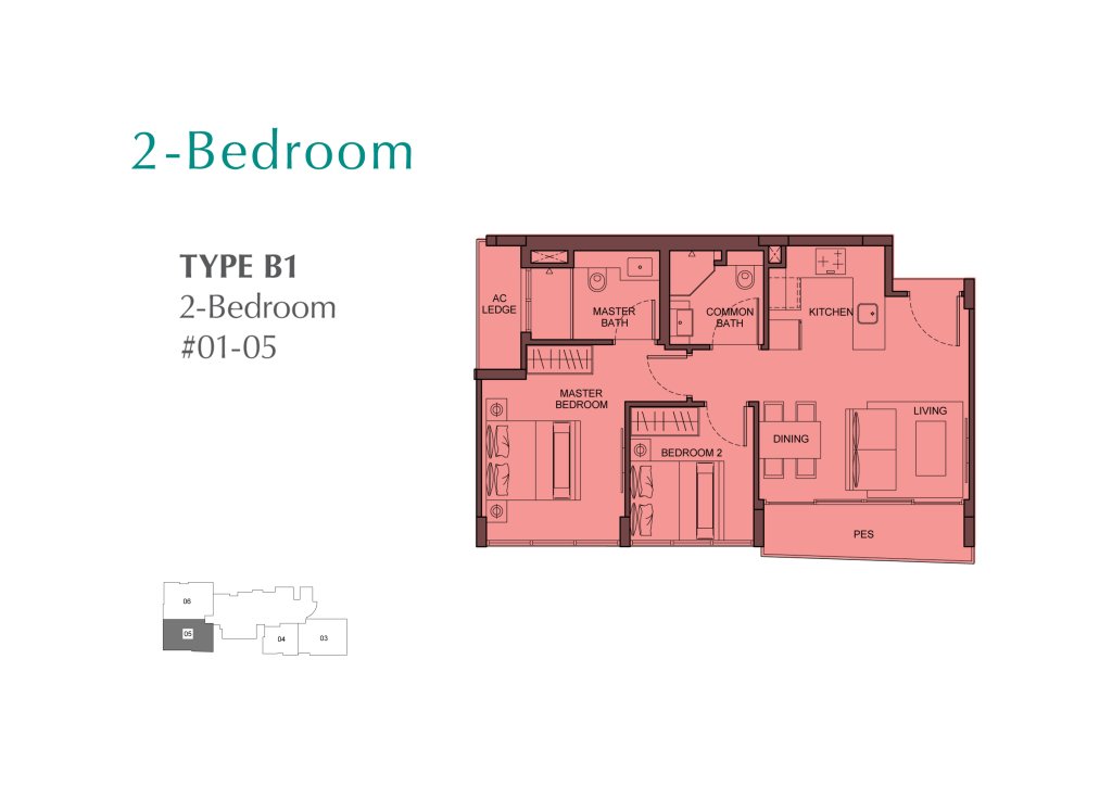 The Enclave . Holland floor plan 657 sqft Type B1